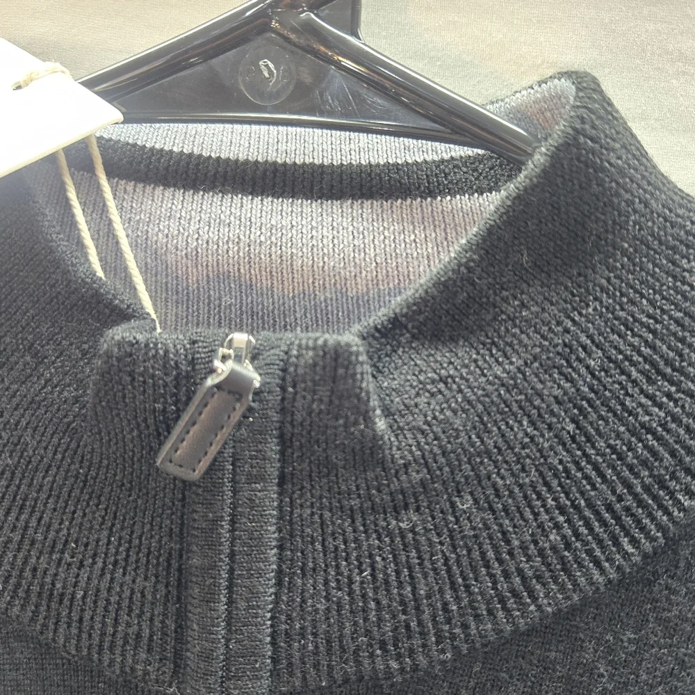 Collars and Co Men's 2XL Cashmere Touch Australian Merino 1/4 Zip Sweater New.